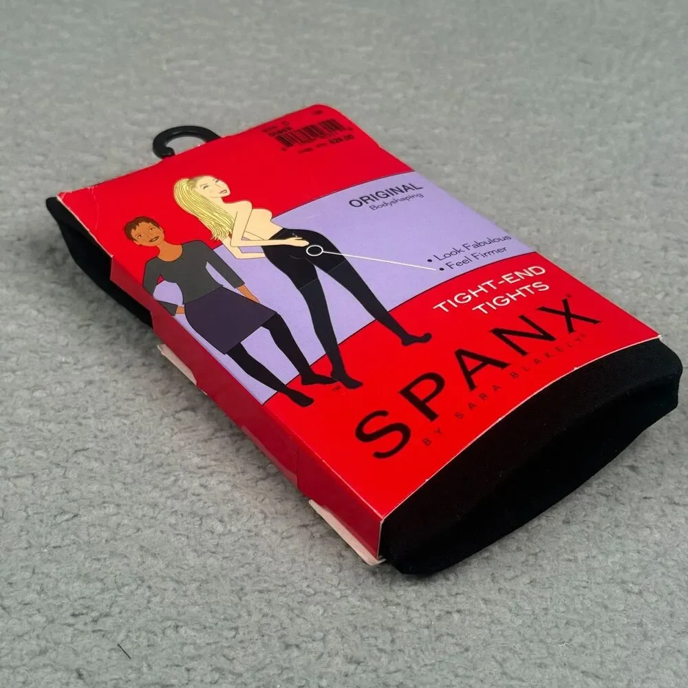 Spanx 128 Tight End Tights Womens Size C Black Original Body Shaping Underwear